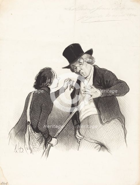 Un début à la chasse, 1844. Creator: Honore Daumier.
