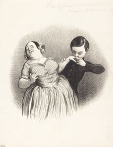 Un début galant, 1844. Creator: Honore Daumier