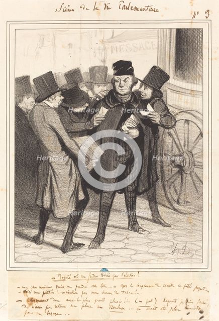 Un deputé est un facteur donné par l'élection!, c1843.  Creator: Honore Daumier.