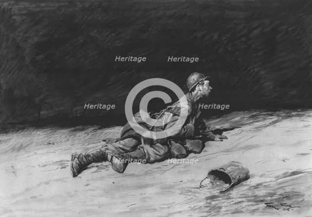 'Un des Humbles Heros de Verdun: le "ravitailleurs"', 1916. Creator: Georges Bertin Scott.