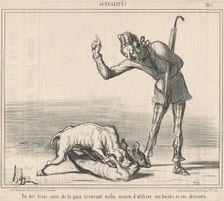 Un des trois amis de la paix ..., 19th century. Creator: Honore Daumier