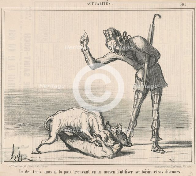 Un des trois amis de la paix ..., 19th century. Creator: Honore Daumier.