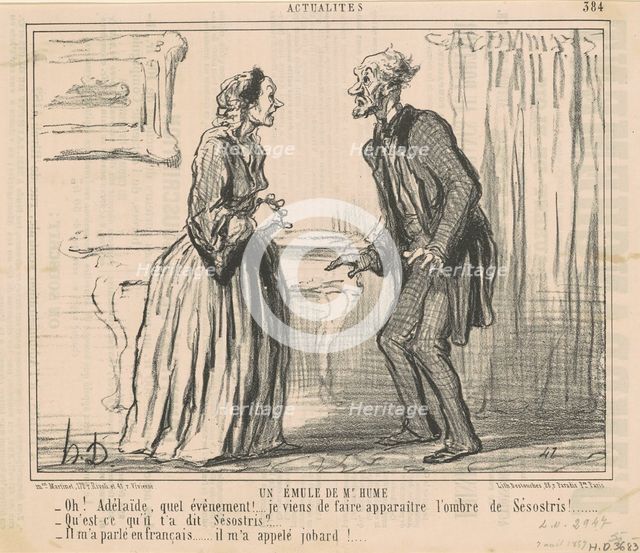 Un émule de Mr Hume, 19th century. Creator: Honore Daumier.
