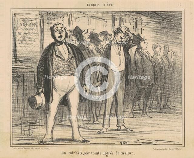 Un entr'acte, par trente degrés de chaleur, 19th century. Creator: Honore Daumier.