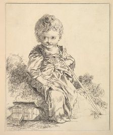 Un enfant assis sur une motte de terre (An enfant seated on a clod of earth), after Le Pet..., 1751. Creator: Madame de Pompadour