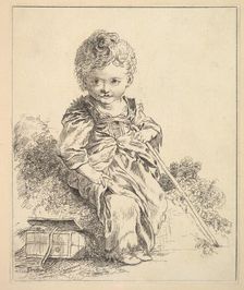 Un enfant assis sur une motte de terre (An enfant seated on a clod of earth), after Le Pet..., 1751. Creator: Madame de Pompadour