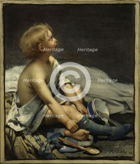 Un enfant dans la mansarde, 1881. Creator: Fernand Pelez.