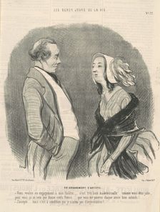 Un engagement d'artiste, 1845. Creator: Honore Daumier