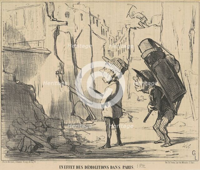 Un effet des démolitions dans Paris, 19th century. Creator: Honore Daumier.