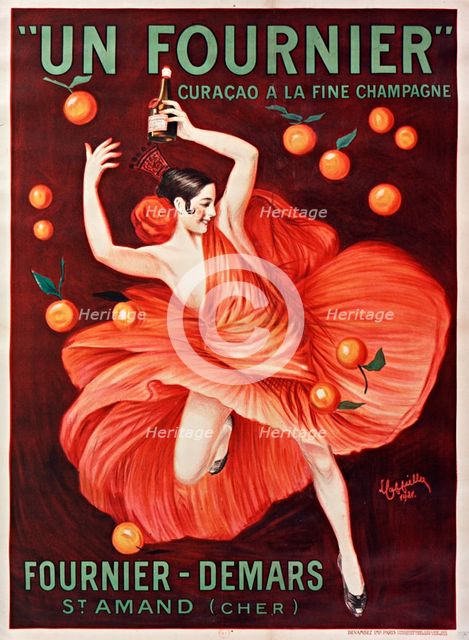 Un Fournier. Curaçao à la fine champagne, Fournier-Demars, 1921. Creator: Cappiello, Leonetto (1875-1942).