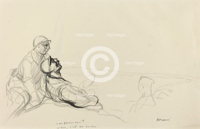 - Un farman? - non, c'est un boche., c. 1914/1919. Creator: Jean Louis Forain.