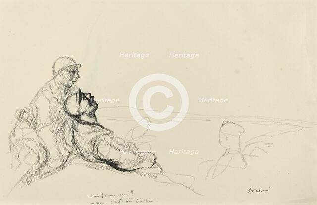 - Un farman? - non, c'est un boche., c. 1914/1919. Creator: Jean Louis Forain.