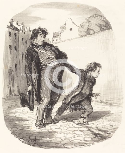 Un fils modèle, 1847. Creator: Honore Daumier.