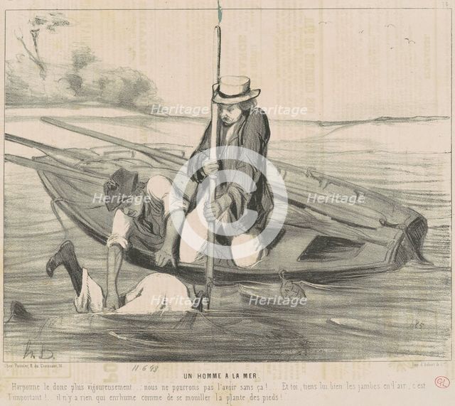Un homme a la mer, 19th century. Creator: Honore Daumier.