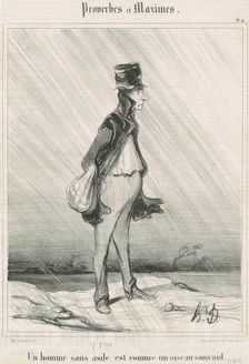 Un homme sans asile est comme un oiseau sans nid, 19th century. Creator: Honore Daumier