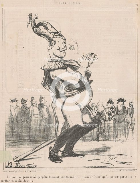Un homme poursuivi ..., 19th century. Creator: Honore Daumier.