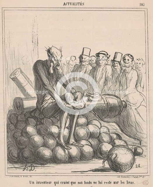 Un inventeur qui craint que son fonds ne luis reste ..., 19th century. Creator: Honore Daumier.