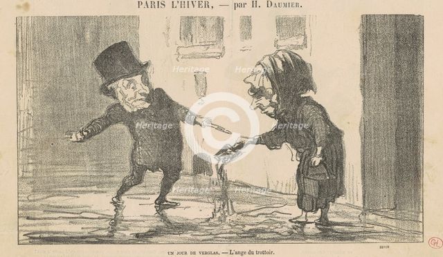Un jour de verglas, 19th century. Creator: Honore Daumier.