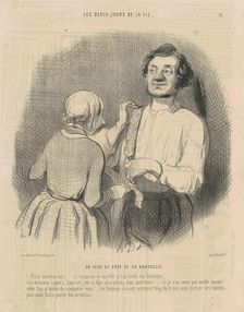 Un jour de fête et de bretelles, 1844. Creator: Honore Daumier