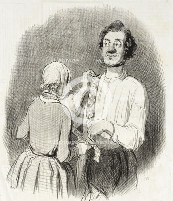 Un jour de fête et de bretelles, 1844. Creator: Honore Daumier.