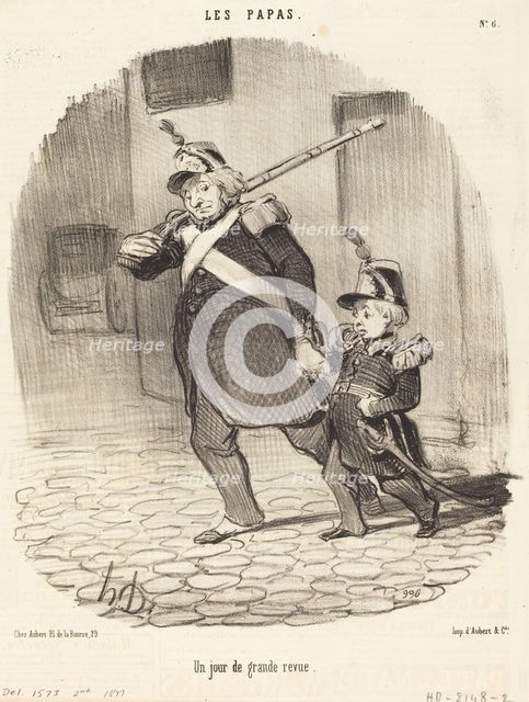 Un jour de grande revue, 1847. Creator: Honore Daumier.
