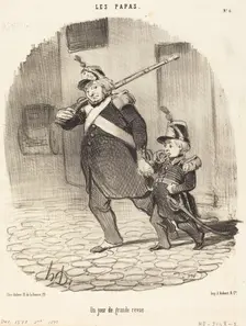 Un jour de grande revue, 1847. Creator: Honore Daumier