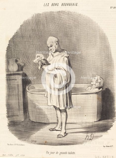 Un jour de grande toilette, 1847.  Creator: Honore Daumier.
