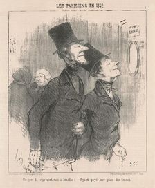 Un jour de représentation a bénéfice, 1852. Creator: Honore Daumier