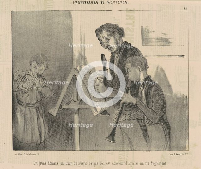 Un jeune homme en train d'acquérir ce que l'on est convenu d'appeler un art d'agrément, c1845. Creator: Honore Daumier.