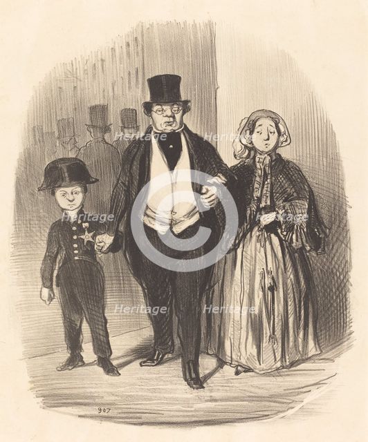 Un Jeune homme qui est l'espoir... de la famille Badinguet, 1846. Creator: Honore Daumier.