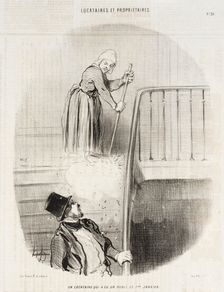 Un locataire qui a eu un oubli le 1er janvier, 1847. Creator: Honore Daumier