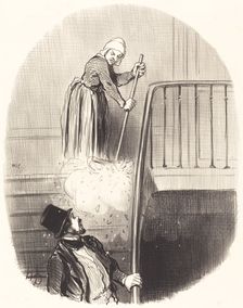 Un locataire qui a eu un oubli le 1er janvier, 1847. Creator: Honore Daumier