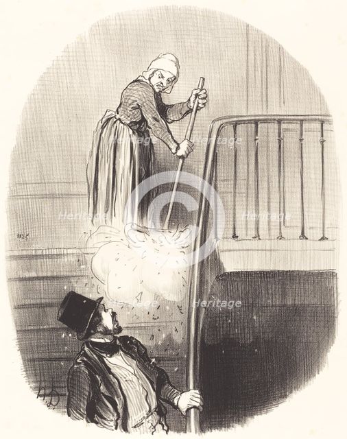 Un locataire qui a eu un oubli le 1er janvier, 1847. Creator: Honore Daumier.