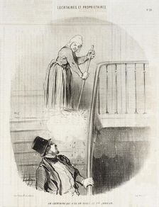 Un locataire qui a eu un oubli le 1er janvier, 1847. Creator: Honore Daumier