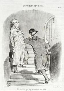 Un locataire qui paye exactement son terme, 1847. Creator: Honore Daumier