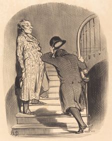 Un locataire qui paye exactement son terme, 1847. Creator: Honore Daumier