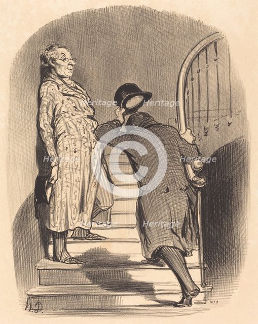 Un locataire qui paye exactement son terme, 1847.  Creator: Honore Daumier.