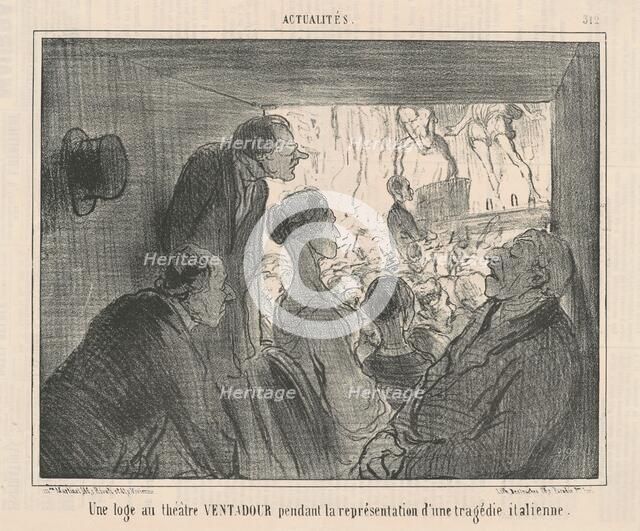 Un loge au théâtre VENTADOUR..., 19th century. Creator: Honore Daumier.