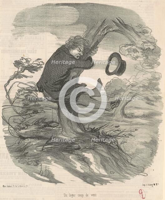 Un léger coup de vent, 19th century. Creator: Honore Daumier.