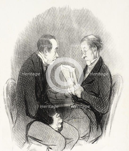 Un Léger Manuscrit, 1845.  Creator: Honore Daumier.