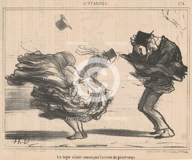 Un léger zéphir annoncant l'arrivée du printemps, 19th century. Creator: Honore Daumier.