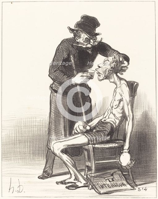 Un lutteur malheureux, 1851. Creator: Honore Daumier.