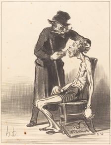 Un lutteur malheureux, 1851. Creator: Honore Daumier