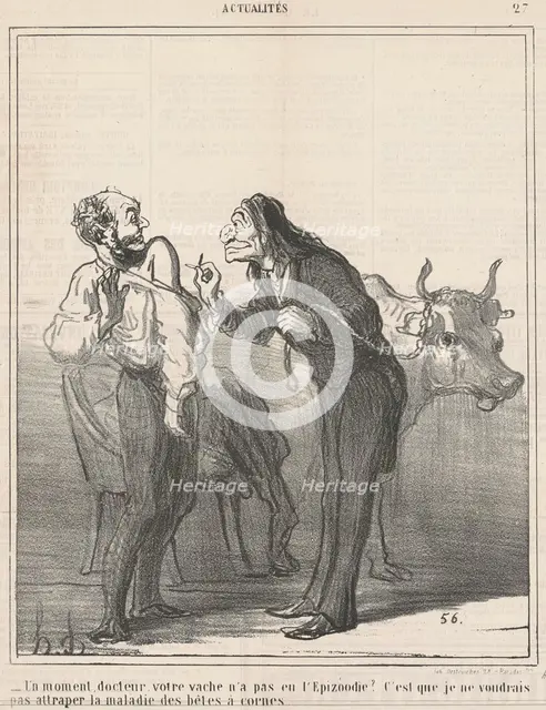 Un moment ... votre vache n'a pas eu l'epizoodie? ..., 19th century. Creator: Honore Daumier.