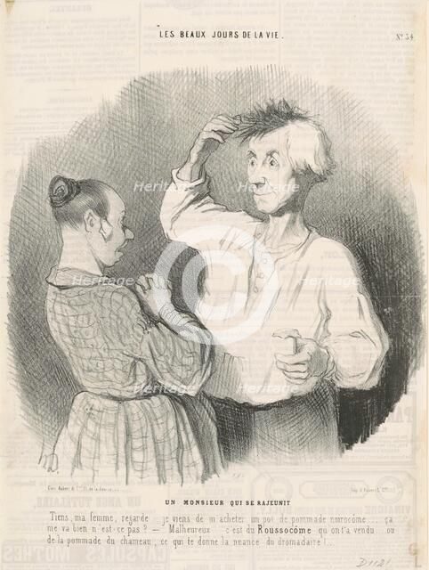 Un monsieur qui se rajeunit, 19th century. Creator: Honore Daumier.