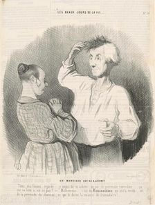 Un monsieur qui se rajeunit, 19th century. Creator: Honore Daumier