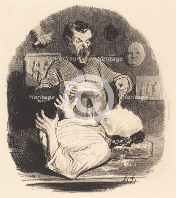 Un monsieur qui veut se donner la satisfaction d'avoir son masque, 1846.  Creator: Honore Daumier.