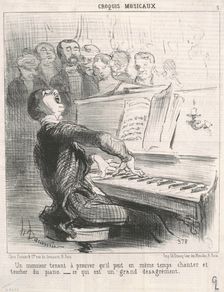 Un Monsieur tenant à prouver qu'il peut..., 19th century. Creator: Honore Daumier