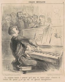 Un monsieur tenant a prouver qu'il peut ..., 19th century. Creator: Honore Daumier