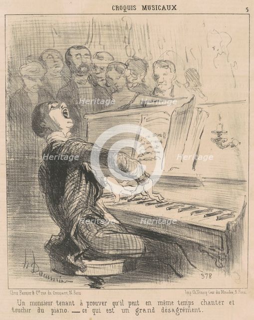 Un monsieur tenant a prouver qu'il peut ..., 19th century. Creator: Honore Daumier.